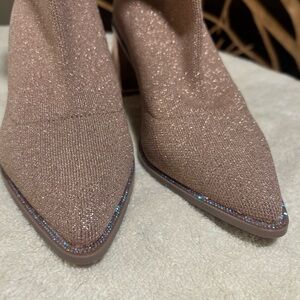Aldo Glittering Blush Pink Heeled Boots